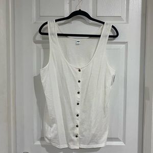 White button-up tank